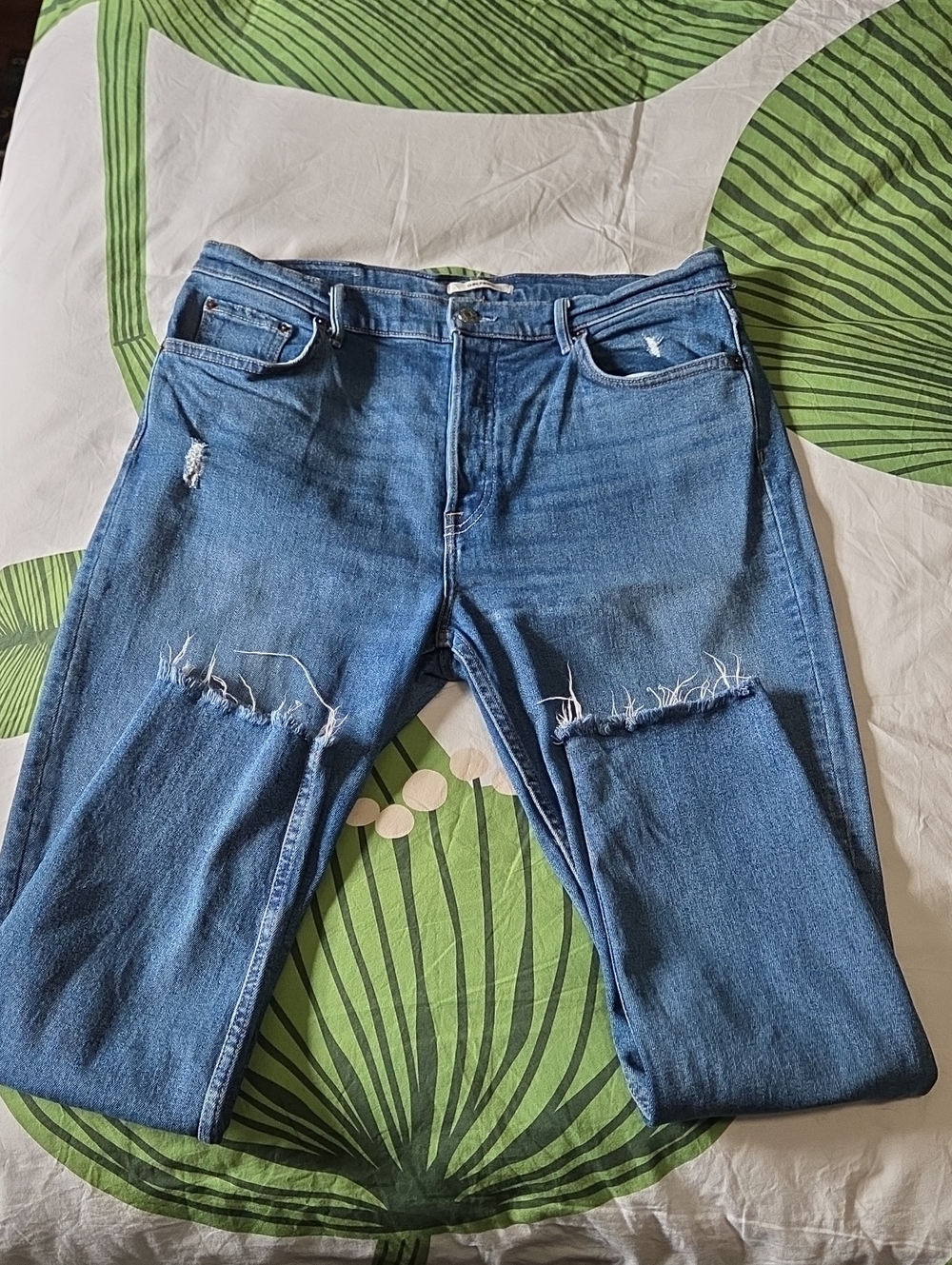 GRLFRND Distressed Medium Blue Skinny Jeans